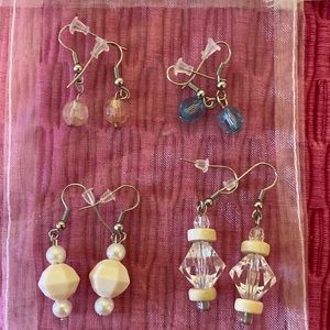 New 4 pairs of tear drop earrings. Never worn. Hand made in Greece.